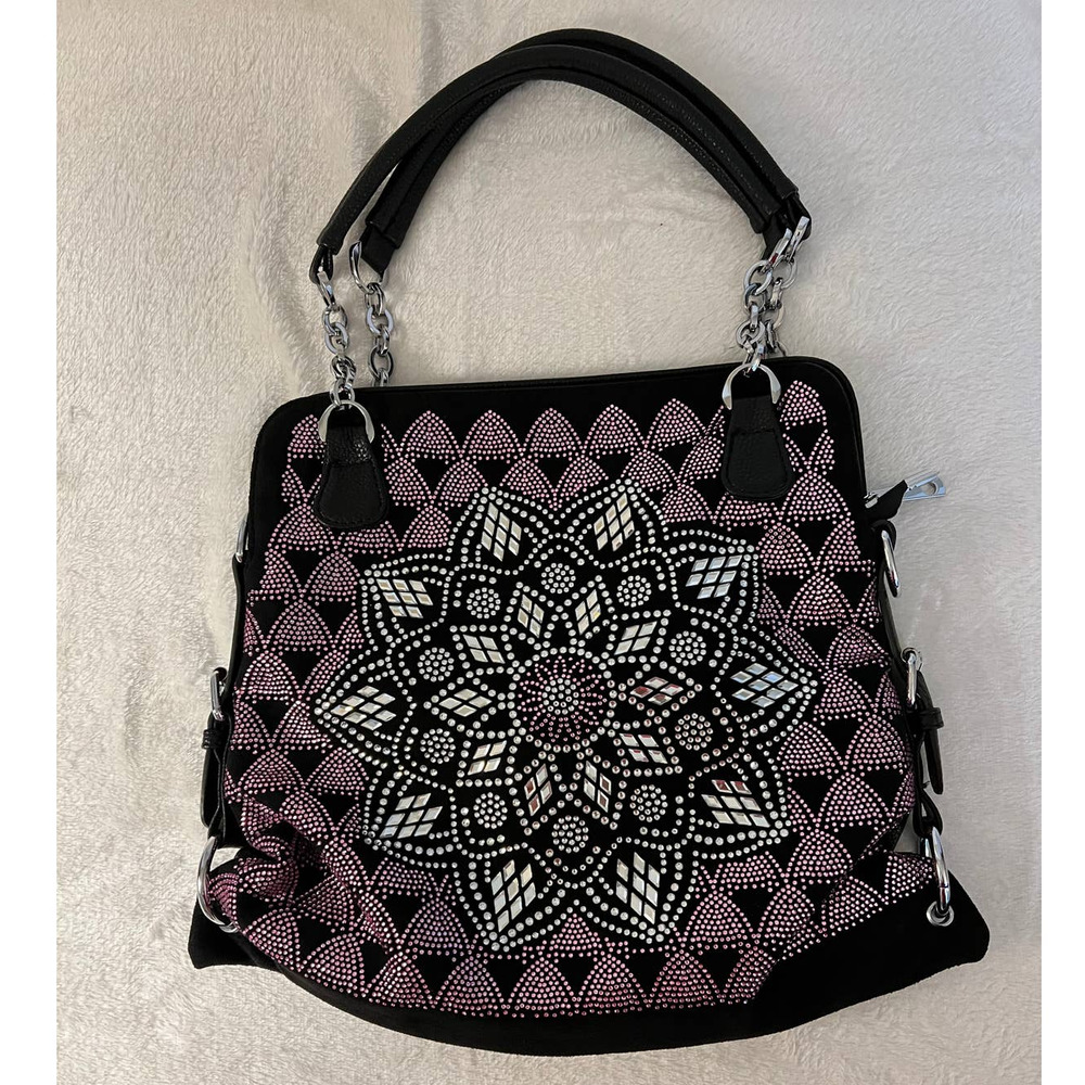 Glitz and Ears Boutique Flower Rhinestone Bling Hand Bag NEW